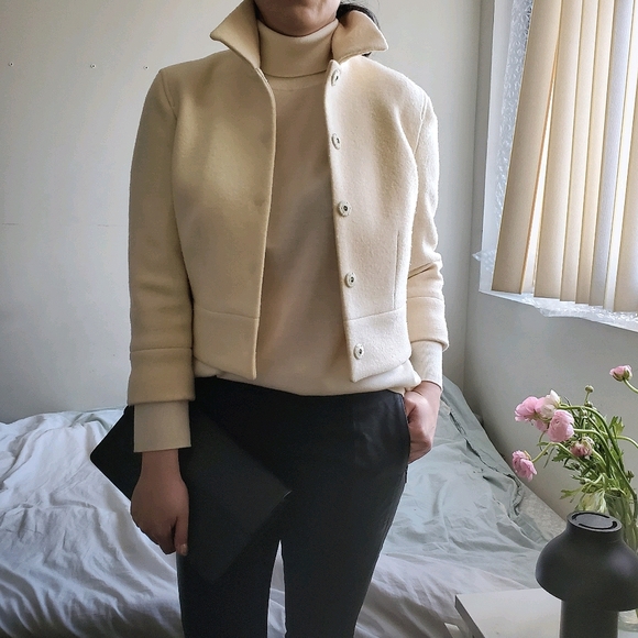 Club Monaco Short Wool Coat 1/4 Sleeve - Picture 2 of 7